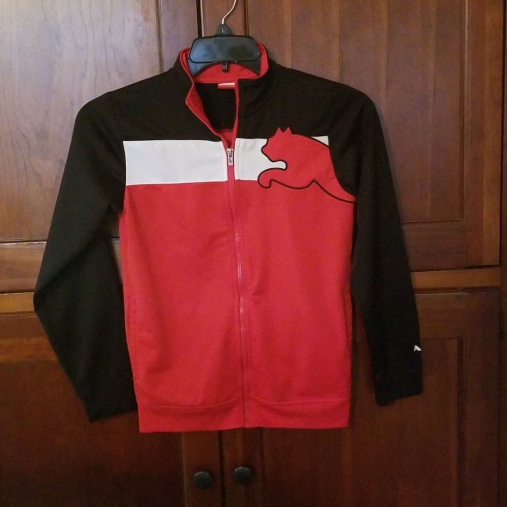 Boy's Red Puma Zip-up Jacket.  Size Large.